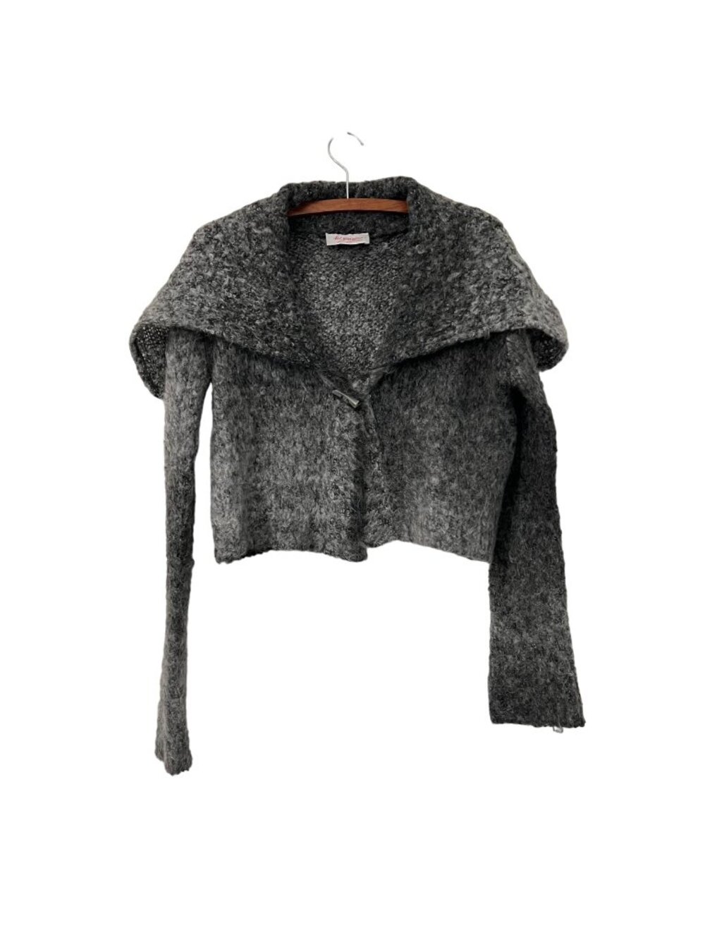 Les Zin Zins Paris Marled Gray Mohair Blend Lagenlook Cardigan Sweater OS